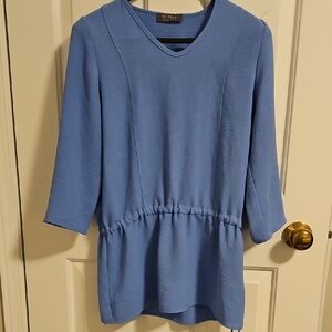 💖$5 Add To Bundle Blue Peplum Tunic with 3/4 Sleeves💖